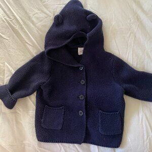 GAP & Old Navy 2 Baby Sweater Bundle 12-24M Turtleneck Cardigan Blue and Gray